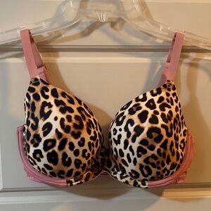 Victorias Secret Leopard Print Wear Everywhere Lightly Lined Bra 34DD